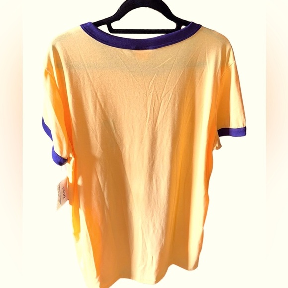 Lularoe Liv 2X yellow T shirt. “Not My First Rodeo” NWT. Dark purple ringer. - Picture 3 of 7